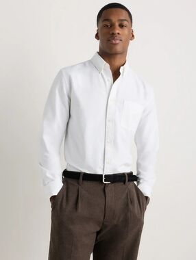 Stafford Classic Oxford White Long-Sleeve Dress Shirt- 34/35